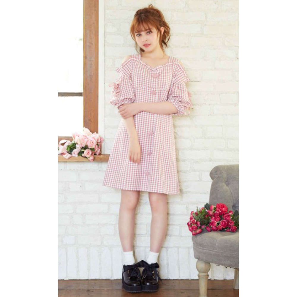 Liz Lisa Pink Gingham Check Mini Dress Jfashion Gyaru Himekaji Shoujo Girl Japan - Picture 2 of 16